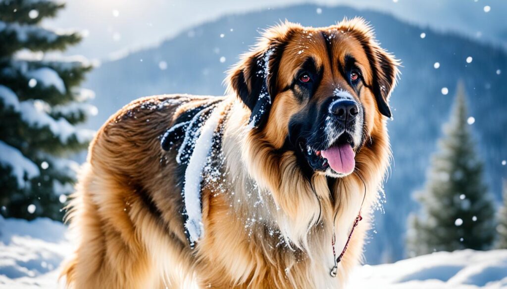 Leonberger Mix in the snow