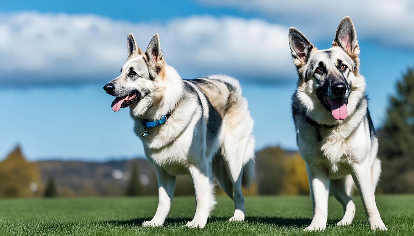 german shepherd white and grey