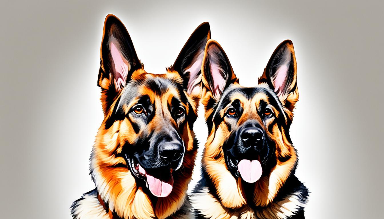 german shepherd white background