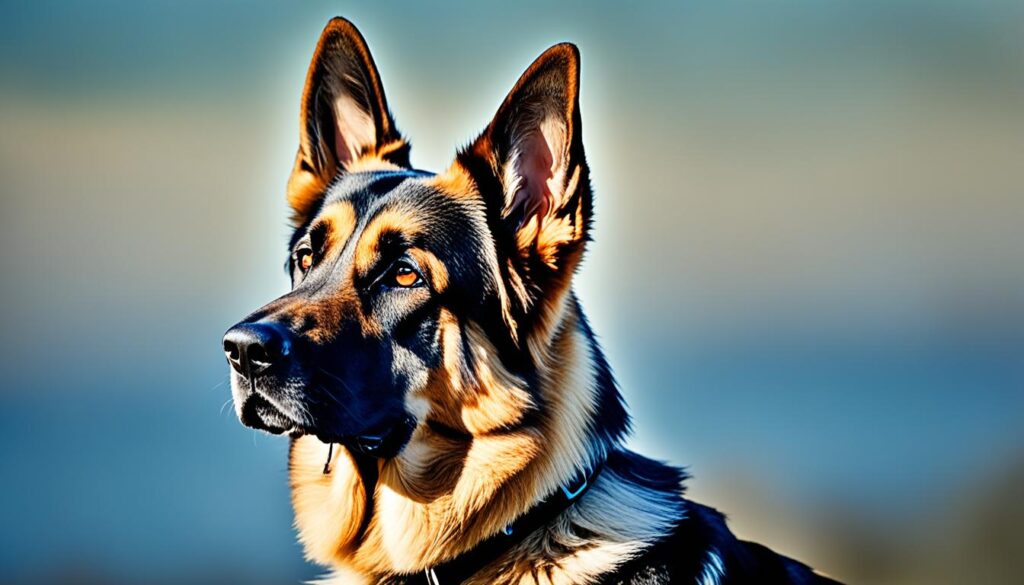 german shepherd with whiskers