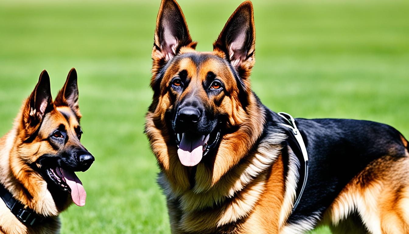 Brown-coated German Shepherds - German Shepherds with brown fur.