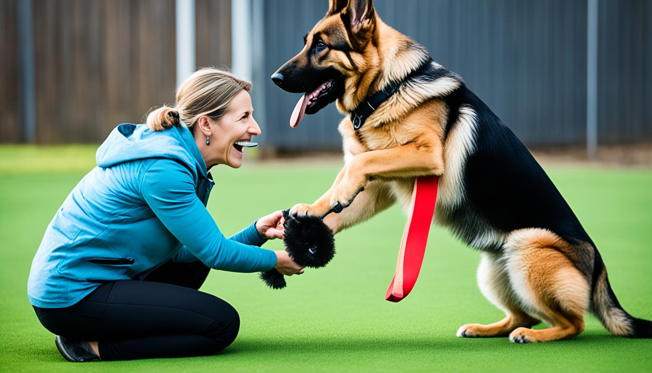 Positive reinforcement for Shepherd puppies - Using positive reinforcement.