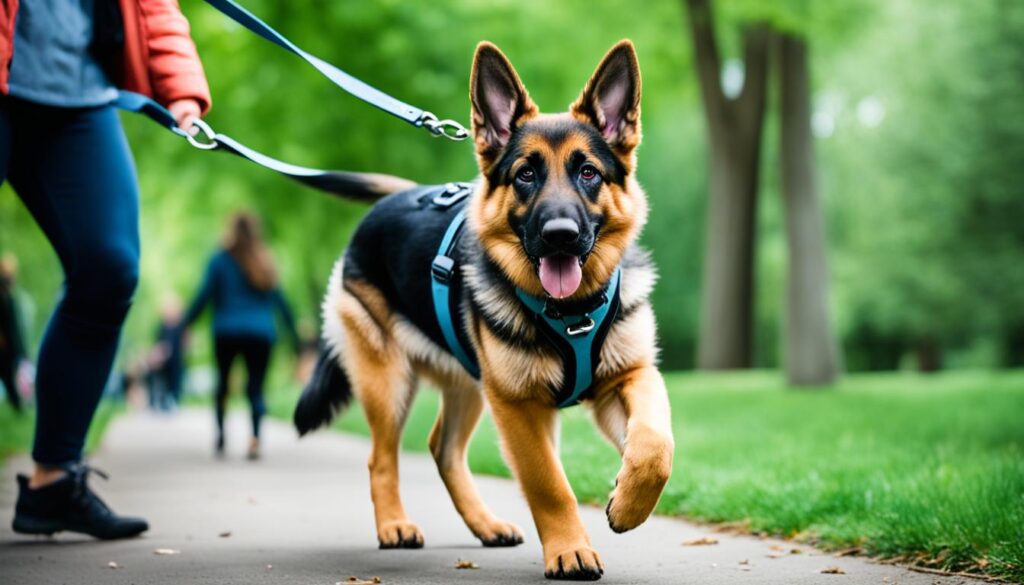 german shepherd puppy leash training