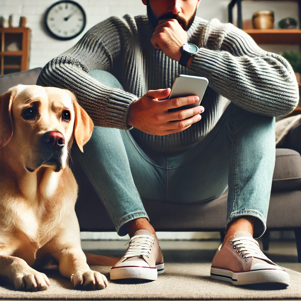 A worried dog owner (Place after listing the steps to take if a dog eats a hot dog)