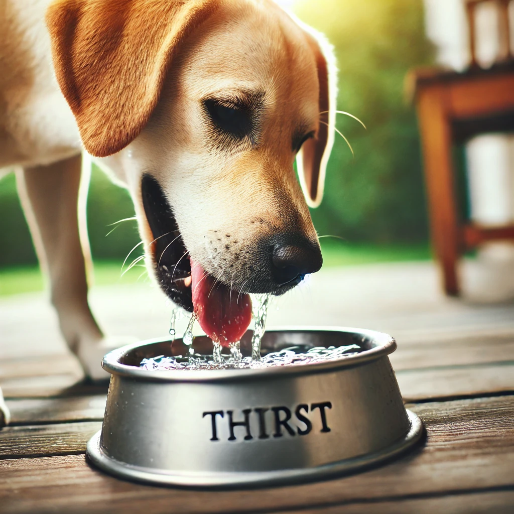  a dog drinking water from a bowl, emphasizing hydration