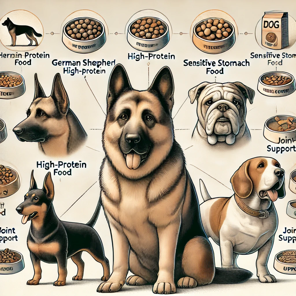  Various dog breeds with their specific food needs