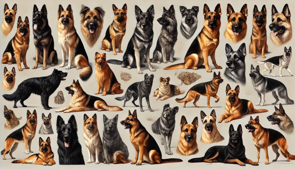 Image suggestion: A collage of different German Shepherd types, showcasing their varied appearances and postures