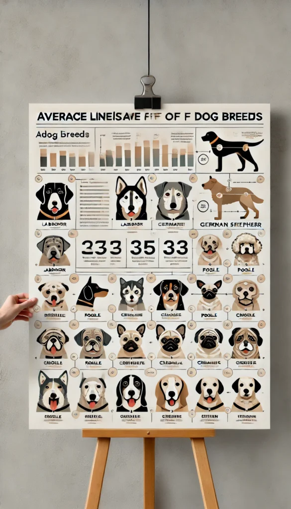 the average lifespan of different dog breeds