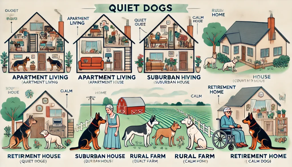 comparing different living situations for quiet dogs